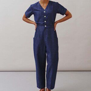 Sideline Aida Jumpsuit in Indigo - New